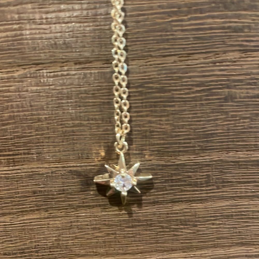 🌙 14K Gold Plated CZ Star Burst Necklace